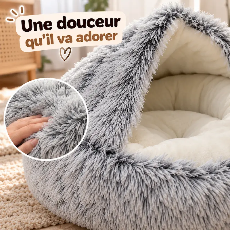Panier rond pour chat - Peluche douce - | CuzyNest