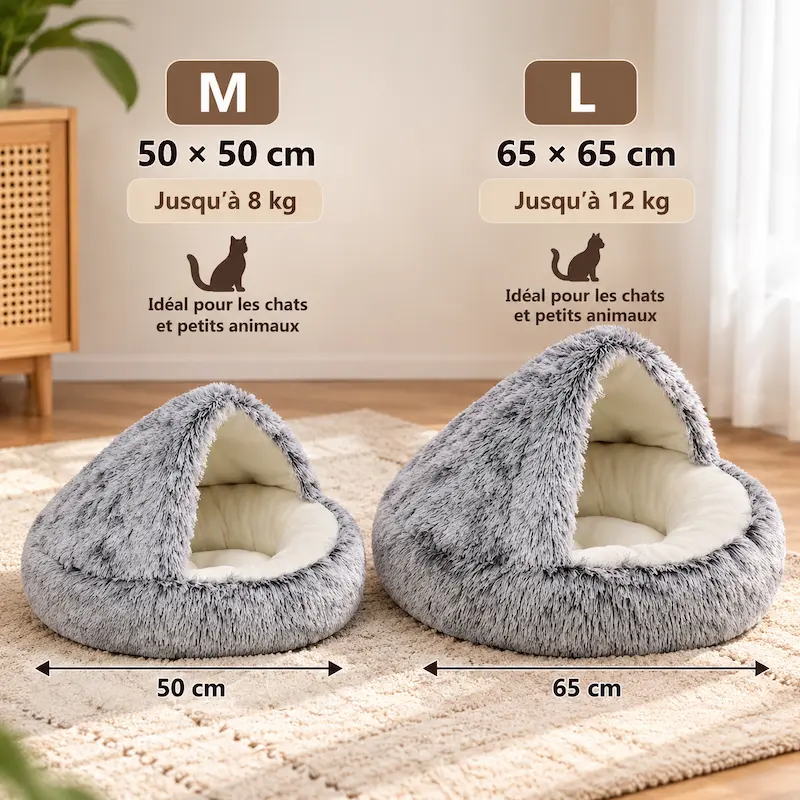 Panier rond pour chat - Peluche douce - | CuzyNest
