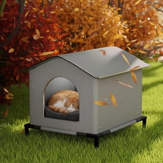 niche exterieur pour chat surélevée