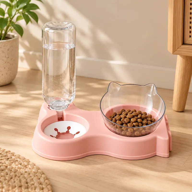 Gamelle chat avec distributeur d'eau - Repas complet | MealFlow