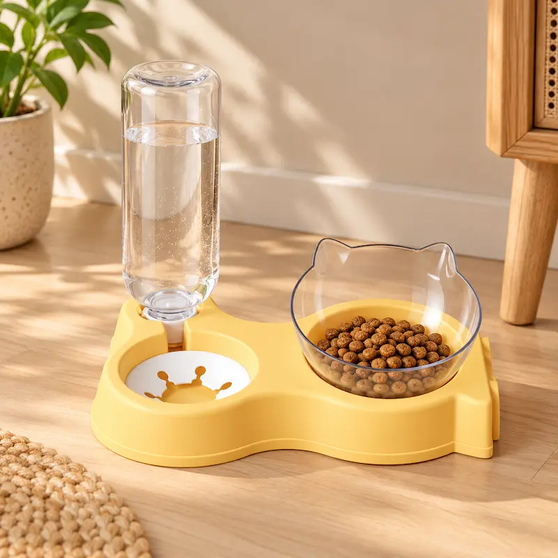 Gamelle chat avec distributeur d'eau - Repas complet | MealFlow
