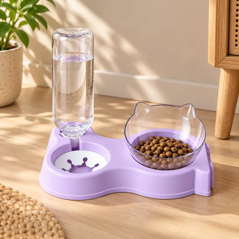 Gamelle chat avec distributeur d'eau - Repas complet | MealFlow