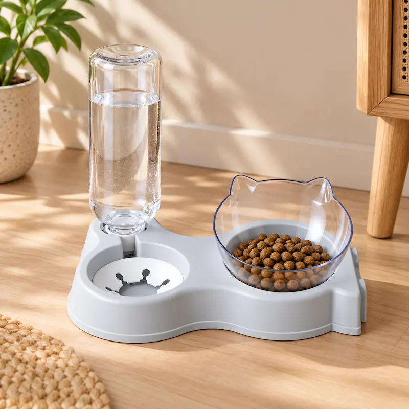Gamelle chat avec distributeur d'eau - Repas complet | MealFlow