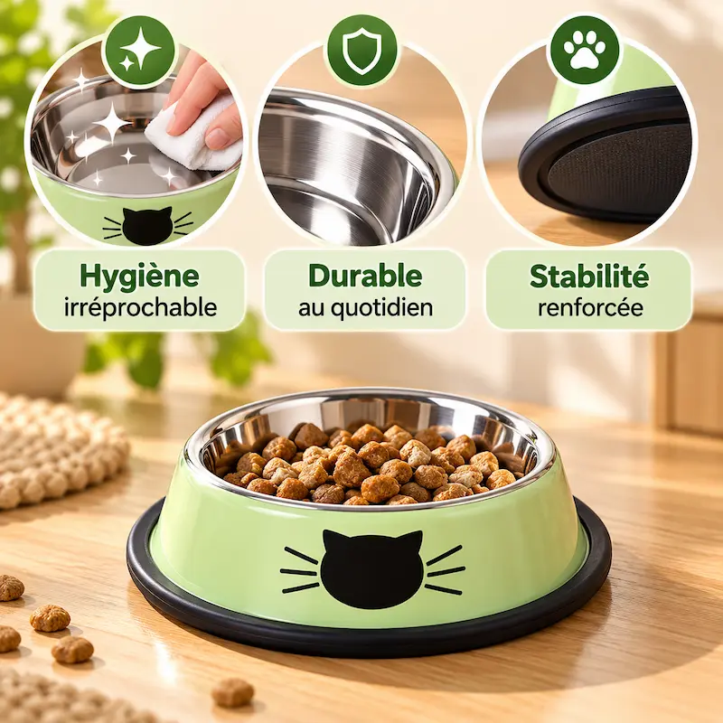 Gamelle inox pour chat - Hygiène maximale | SteelBowl