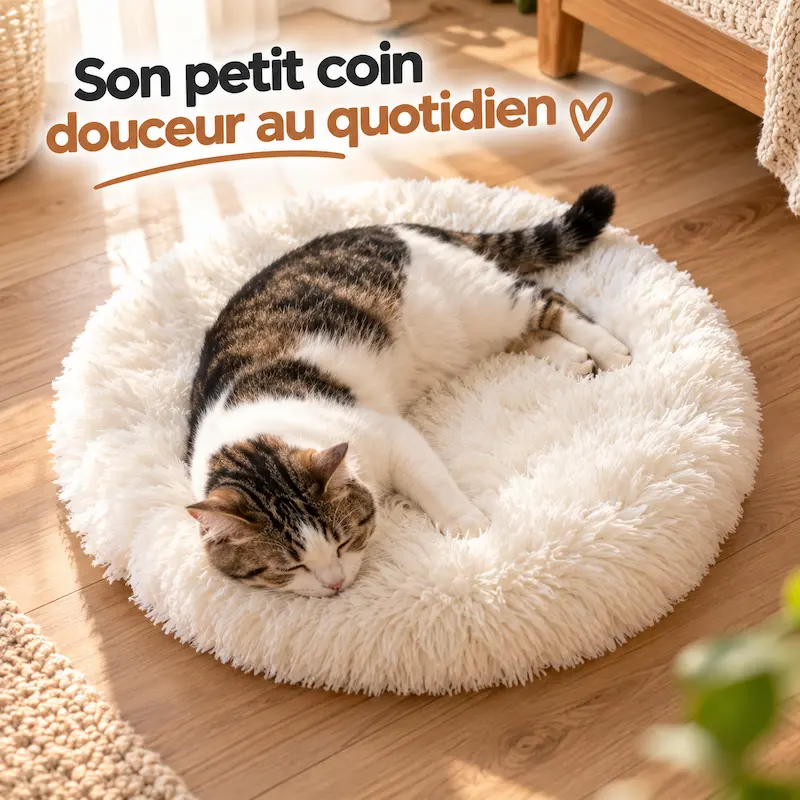 Coussin rond pour chat - Ultra doux & apaisant | DreamPaws