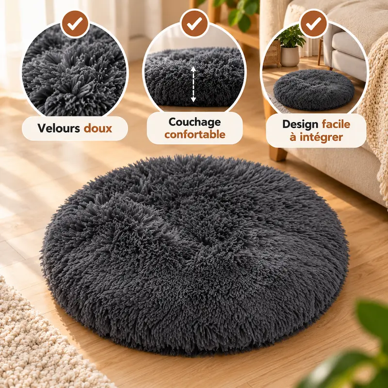 Coussin rond pour chat - Ultra doux & apaisant | DreamPaws