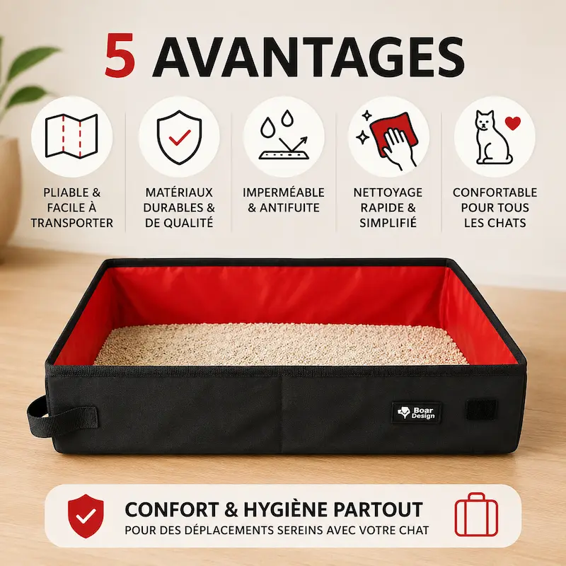 Litière de voyage - Pliable et transportable | TravelBox