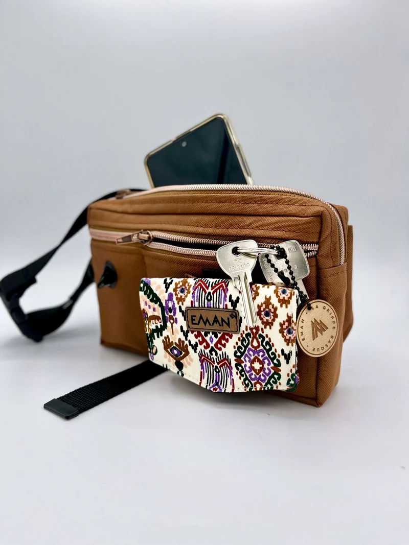 Ensemble Sac banane et pochette à friandises amovible pour chien - Modèle Eugénie