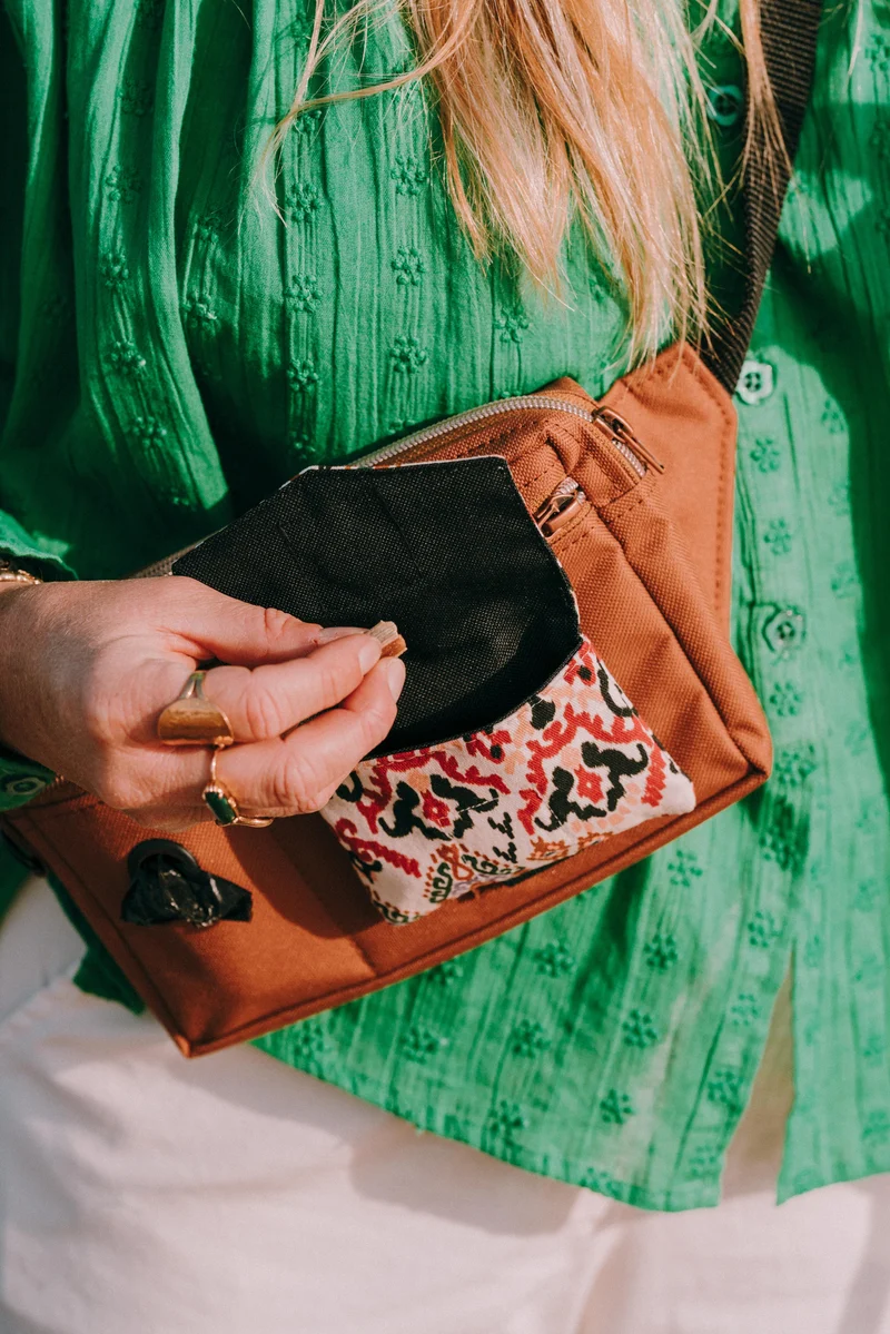 Ensemble Sac banane et pochette à friandises amovible pour chien - Modèle Eugénie