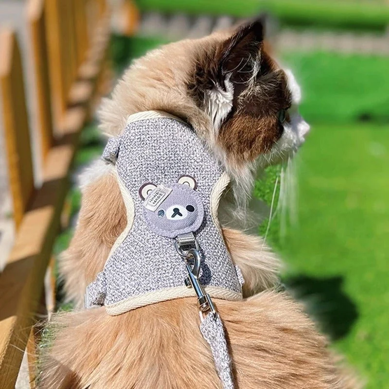 Harnais pour chat - Motif ourson