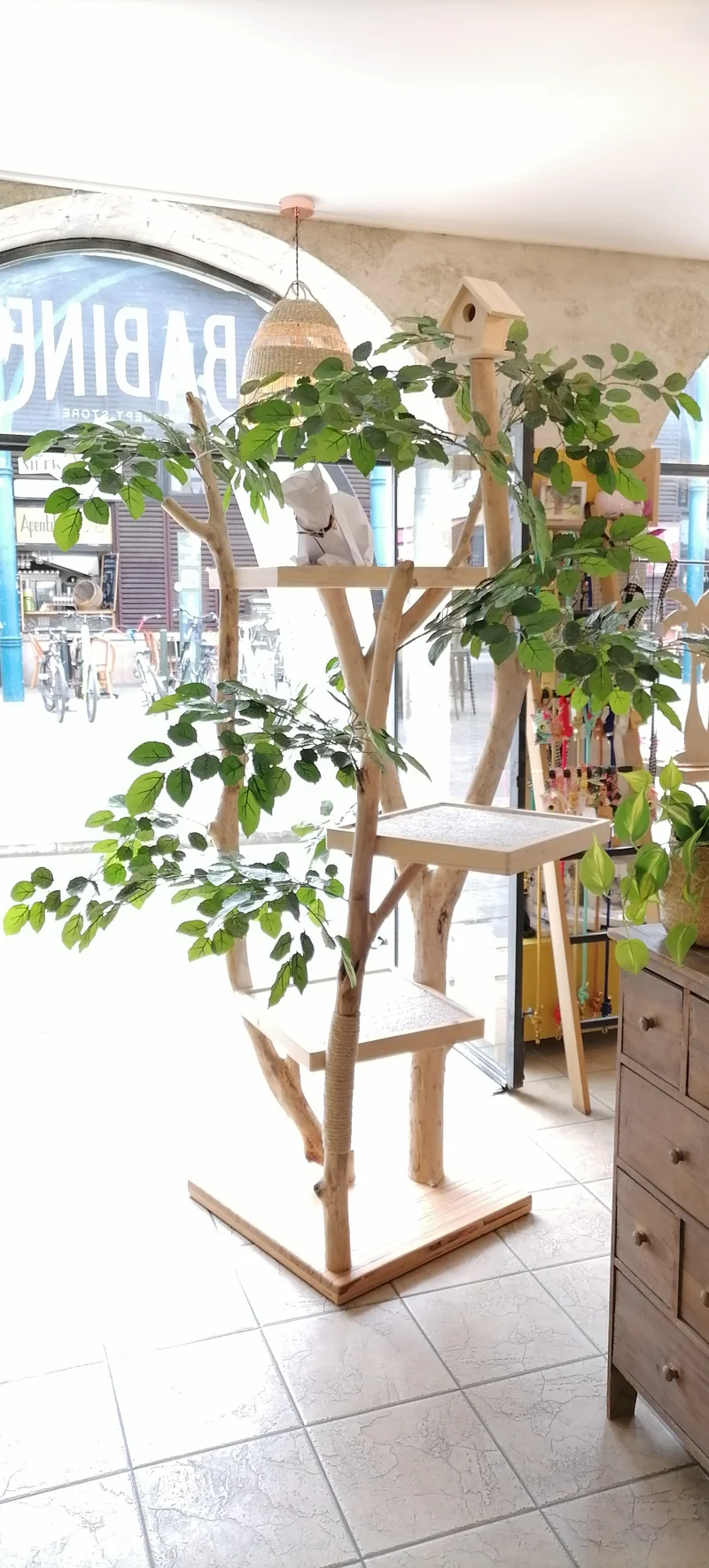 Arbre à chat en bois flotté 220 cm - Pièce artisanale Unique