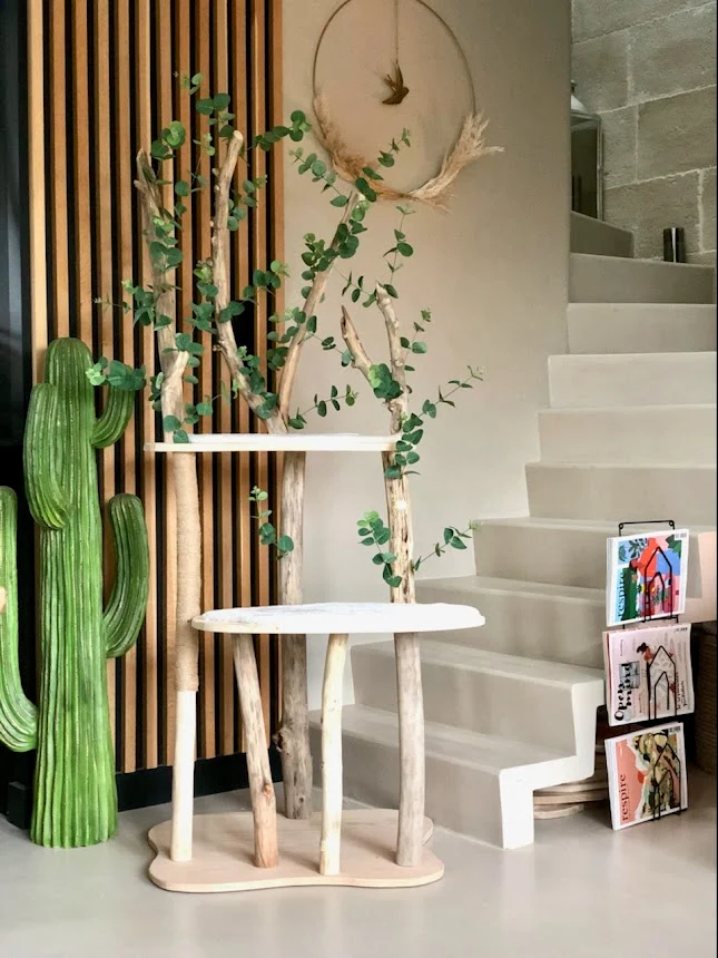 🌳 Arbre à chat en bois flotté 180 cm - Pièce artisanale Unique