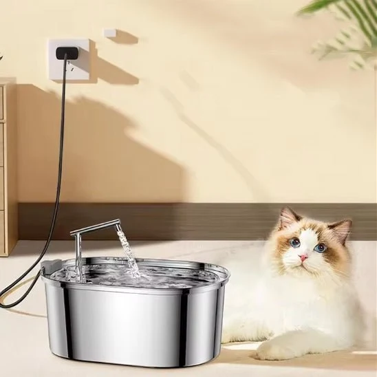 FONTAINE A EAU CHAT- INOX (3,2L)