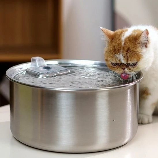 FONTAINE A EAU CHAT- AUTOMATIQUE EN ACIER (3L)