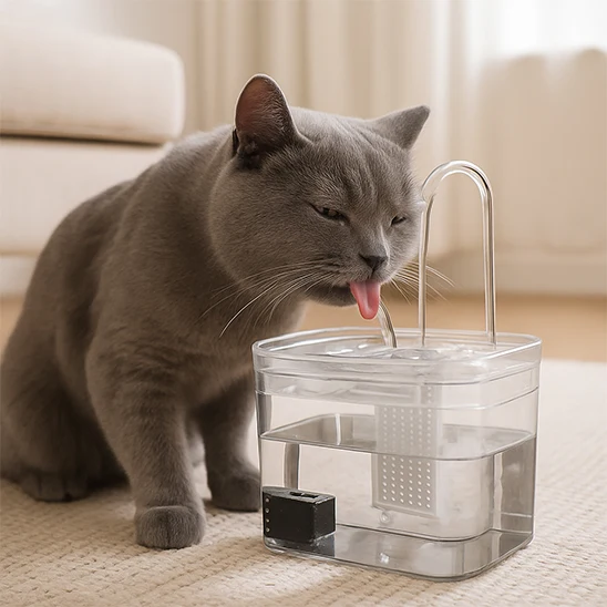 FONTAINE A EAU CHAT - AUTOMATIQUE AVEC ROBINET (1,5L)