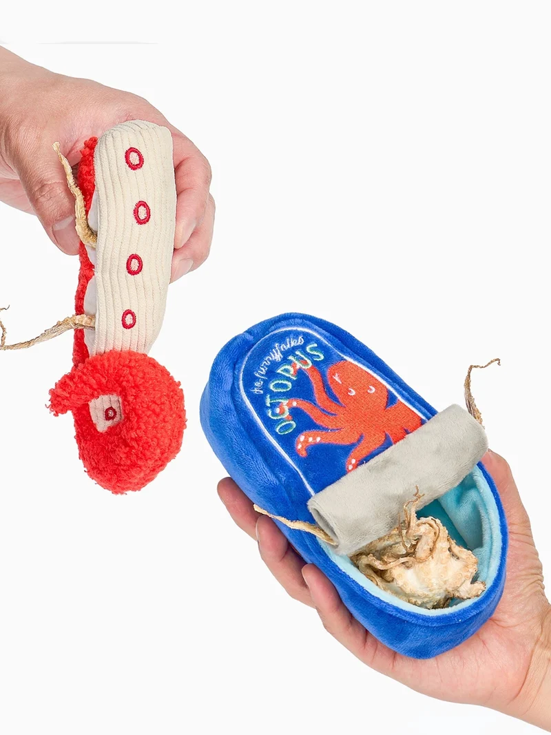 Jouet de fouille pour chien - Conserve de Poulpe 🐙 - The FurryFolks