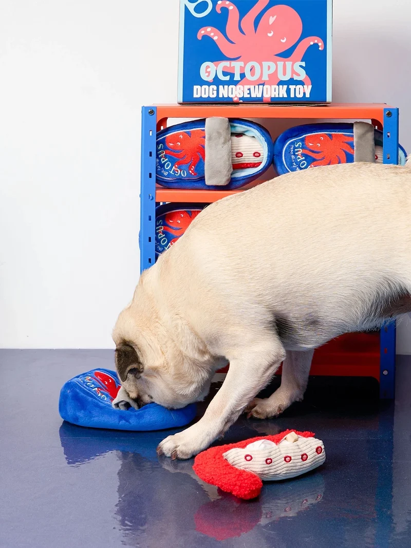 Jouet de fouille pour chien - Conserve de Poulpe 🐙 - The FurryFolks