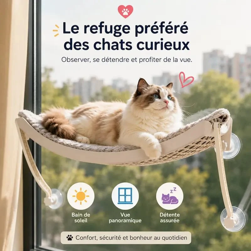 Hamac pour chat ventouse - Vue extérieure | WindowPaws