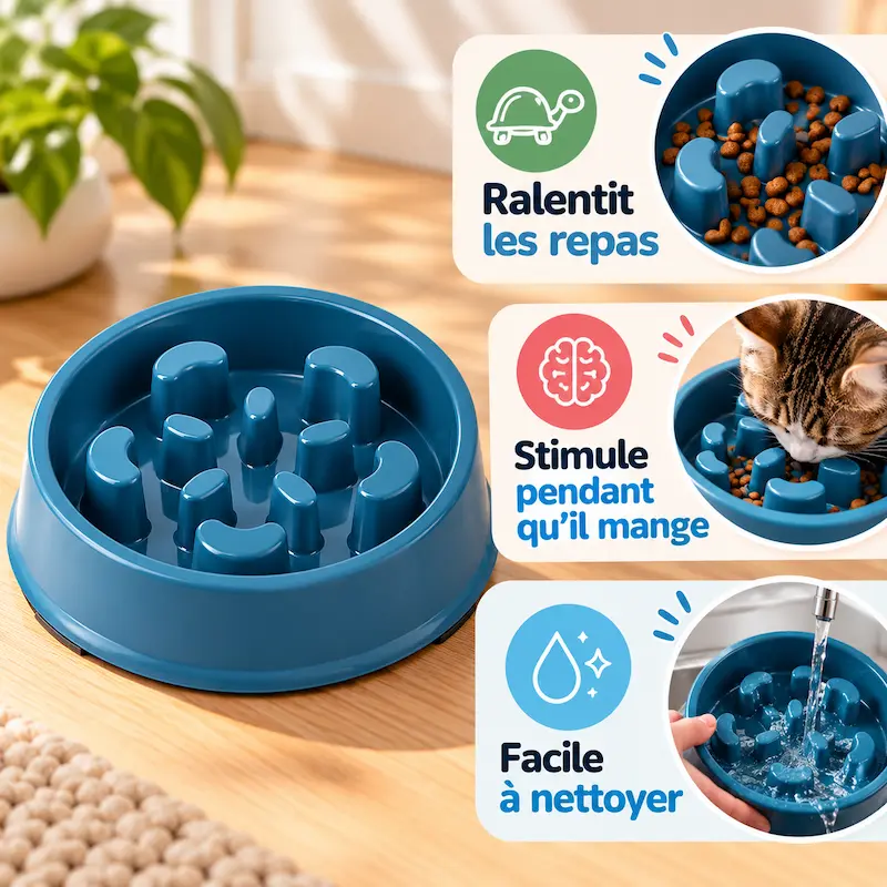 Gamelle labyrinthe pour chat - Anti-glouton | FéliMaze