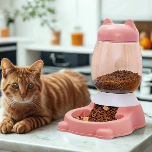 distributeur eau et croquettes pour chat oreilles