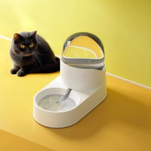 distributeur croquettes chat blanc