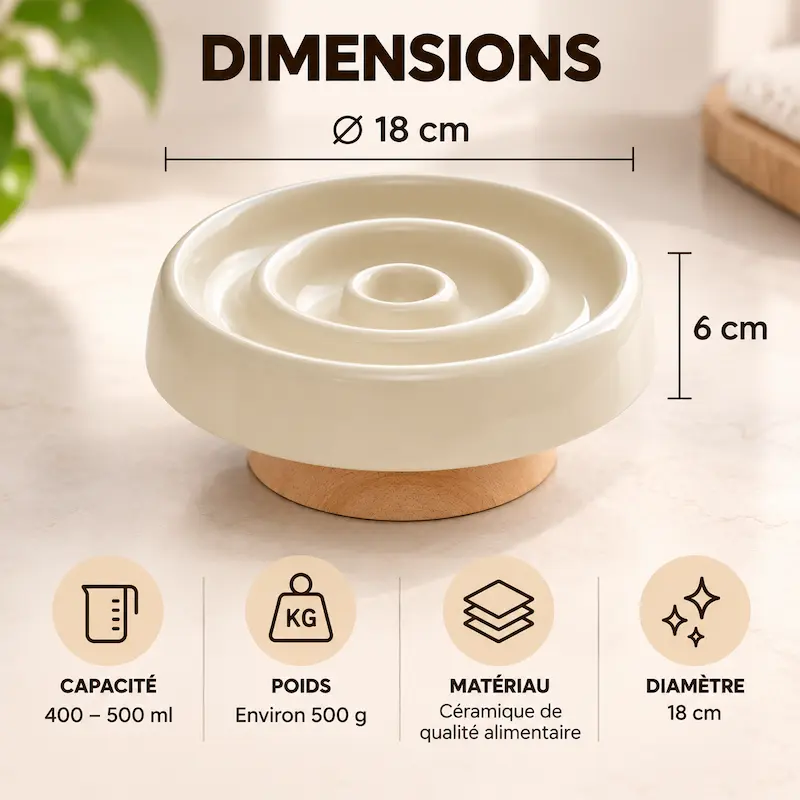 Gamelle anti-glouton chat céramique - Digestion lente | CeramSlow