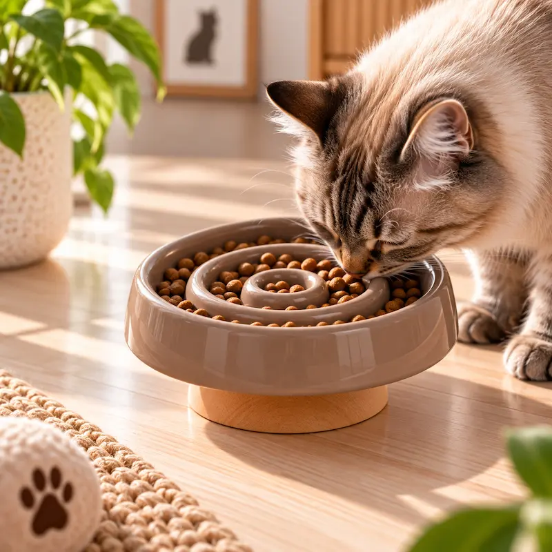 Gamelle anti-glouton chat céramique - Digestion lente | CeramSlow