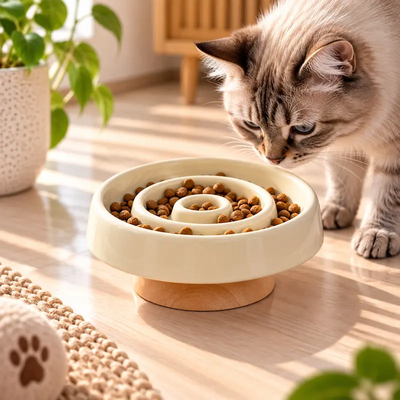 Gamelle anti-glouton chat céramique - Digestion lente | CeramSlow