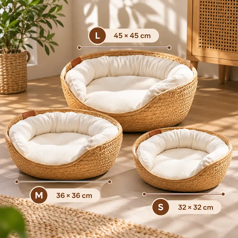Panier chat bambou naturel - Confort et élégance | CozyBamboo