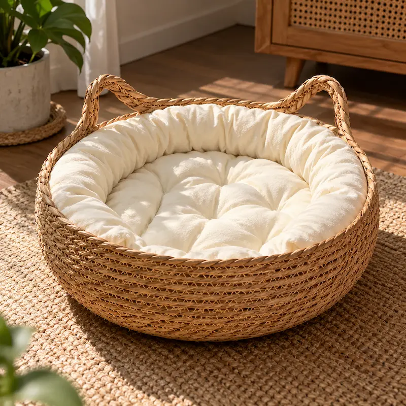 Panier en osier pour chat - Le confort au naturel | WickerCat