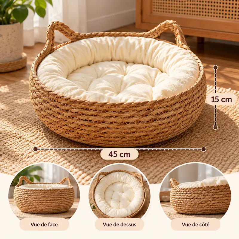Panier en osier pour chat - Le confort au naturel | WickerCat