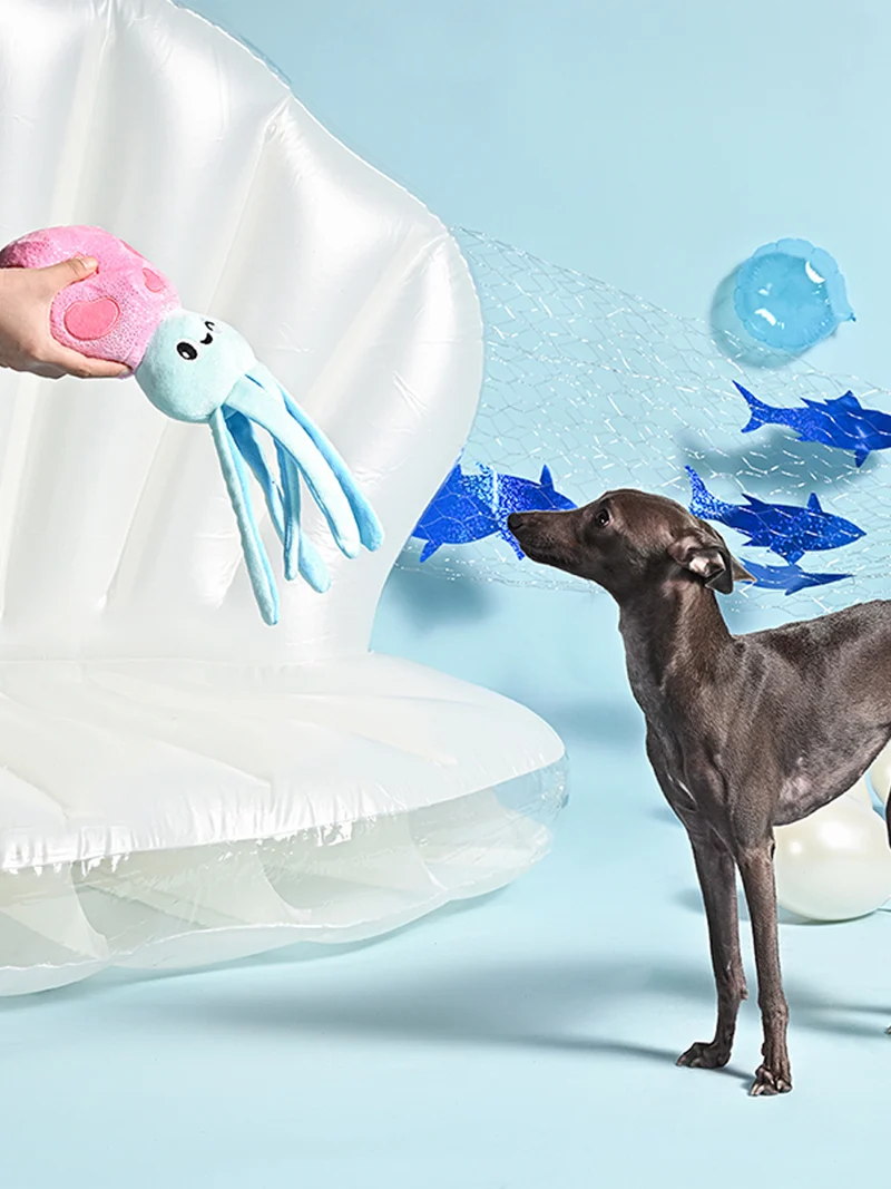 Peluche pour chien - Ocean Pals Calamar 🦑 - HugSmart