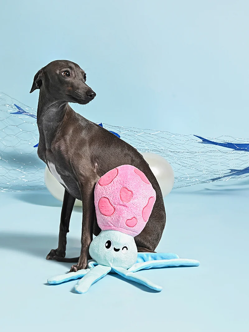 Peluche pour chien - Ocean Pals Calamar 🦑 - HugSmart