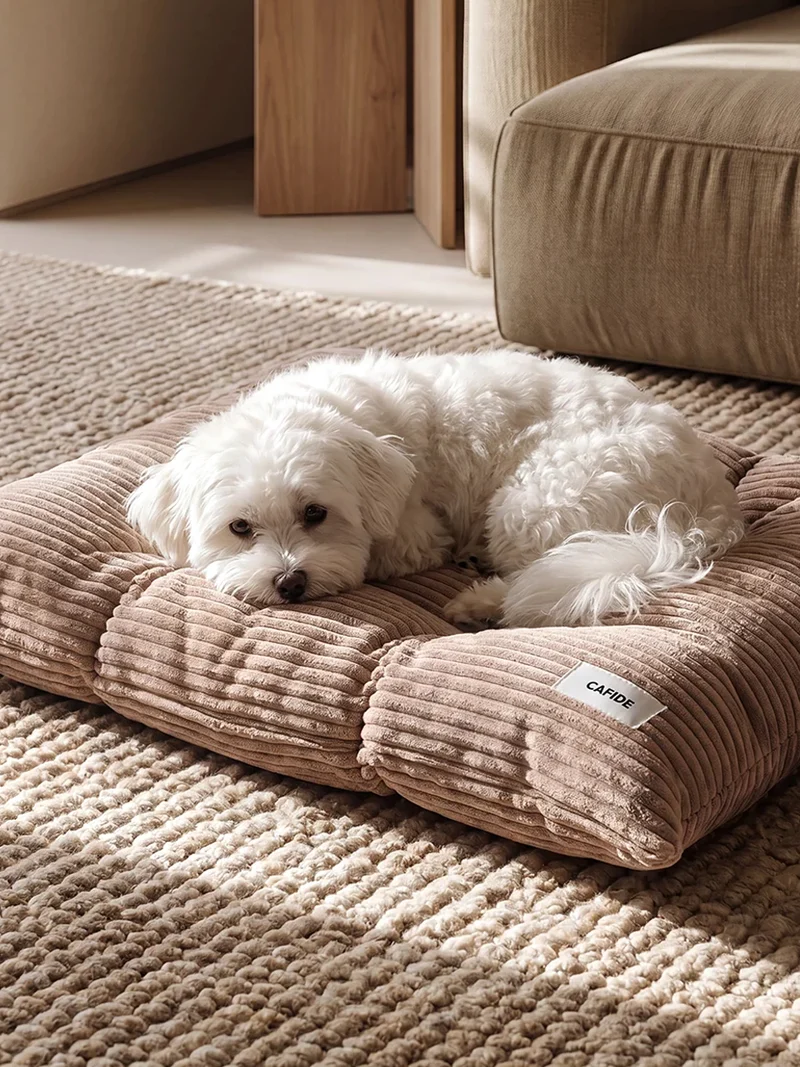 Coussin pour chien Bela - Velours côtelé mocca - Cafide