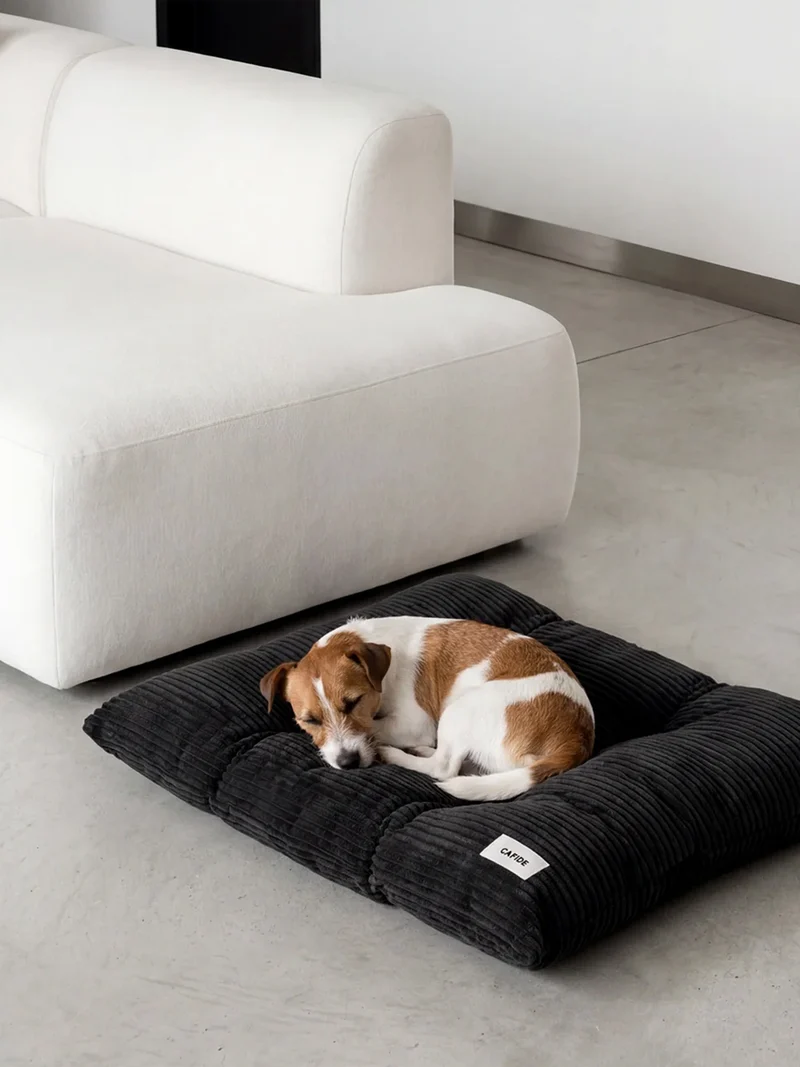 Coussin pour chien Bela - Velours côtelé noir - Cafide