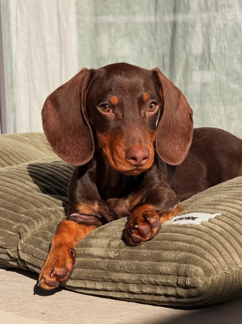Coussin pour chien Bela - Velours côtelé vert - Cafide