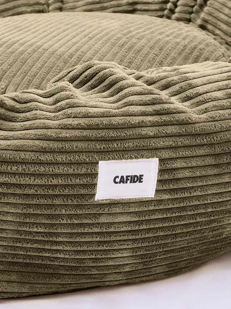 Panier rond pour chien Nuba - Velours côtelé vert - Cafide