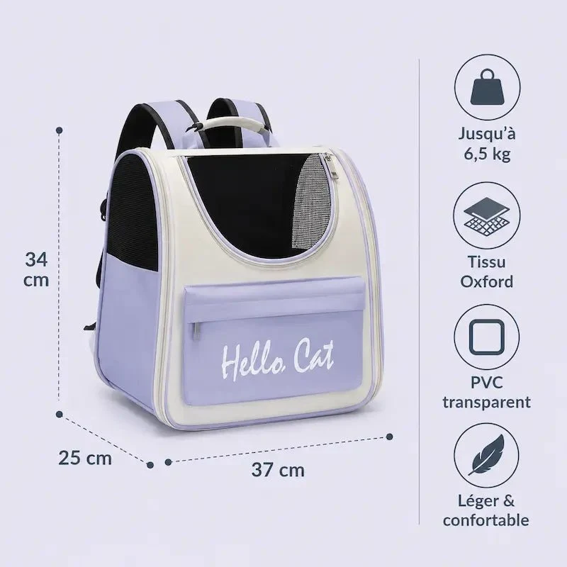 Sac à dos cartable chat - respirant & sûr | Hello Cat