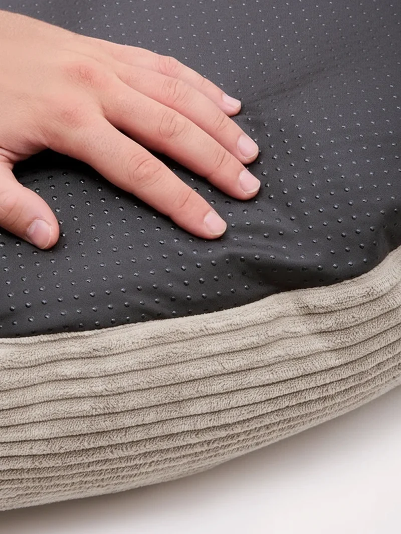 Panier rond pour chien Nuba - Velours côtelé beige - Cafide