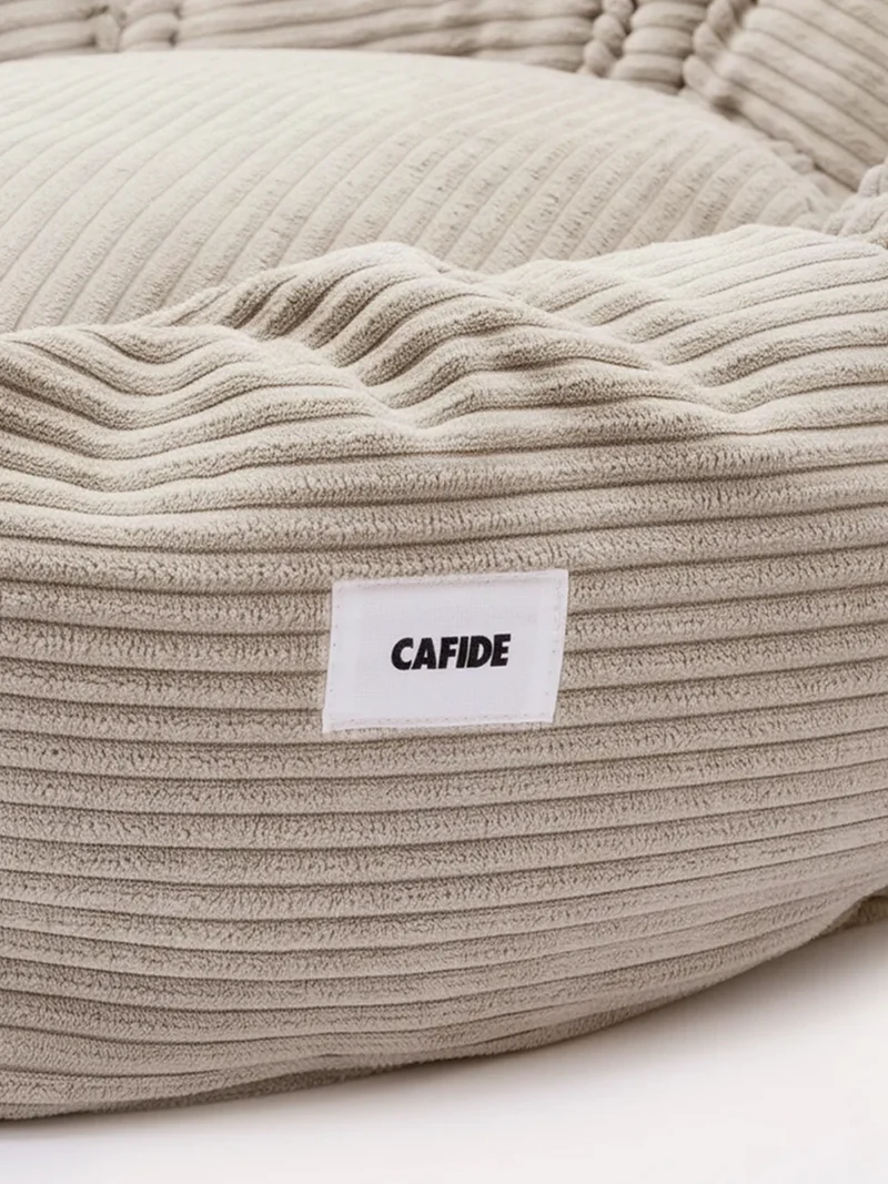 Panier rond pour chien Nuba - Velours côtelé beige - Cafide