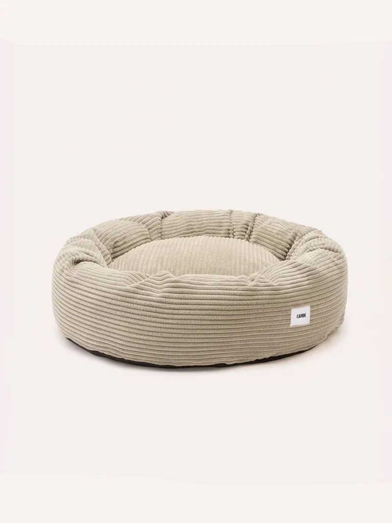 Panier rond pour chien Nuba - Velours côtelé beige - Cafide