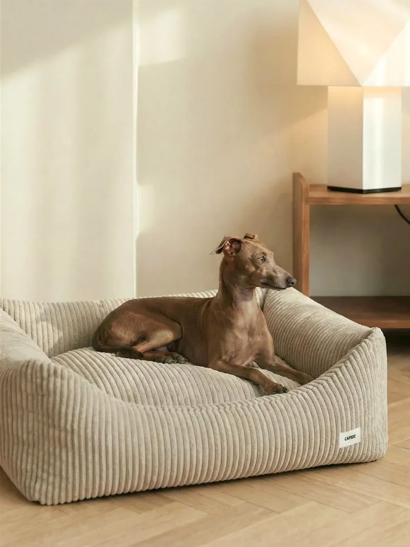 Panier pour chien Snozy - Velours côtelé beige - Cafide