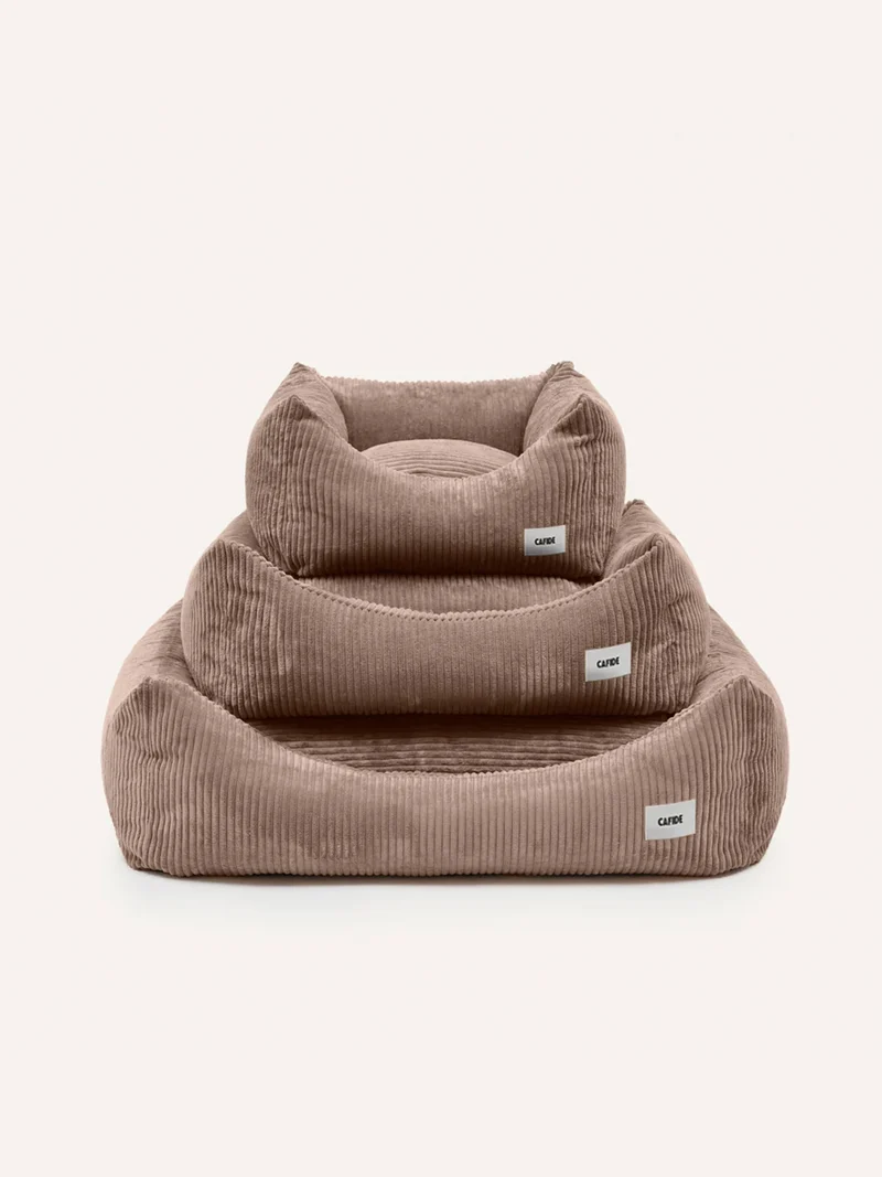Panier pour chien Snozy - Velours côtelé mocca - Cafide