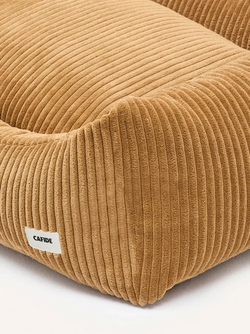 Panier pour chien Snozy - Velours côtelé moutarde - Cafide
