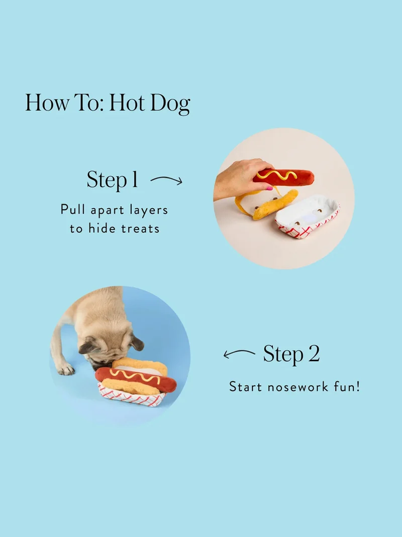 Jouet d'occupation pour chien - Hot Dog 🌭 - The Foggy Dog