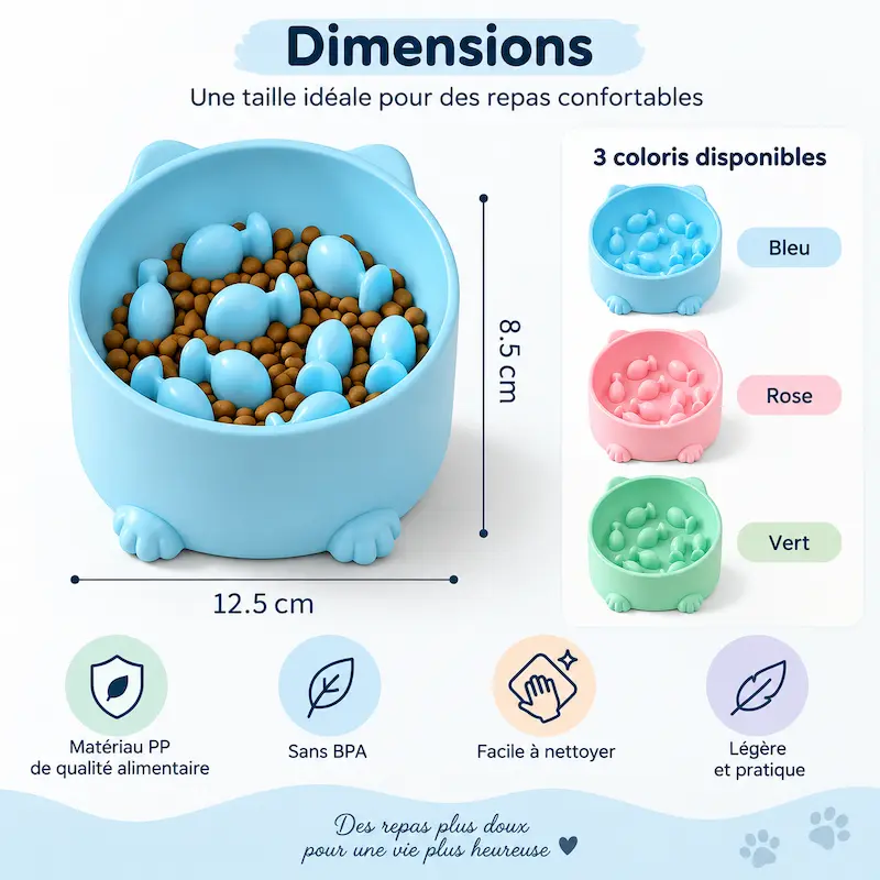 Gamelle anti-glouton surélevée - Digestion lente | SlowBowl