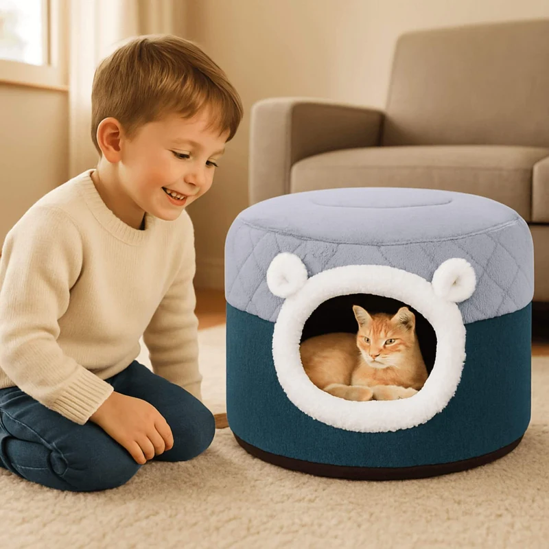 pouf chat niche