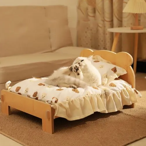 lit chat en bois ourson