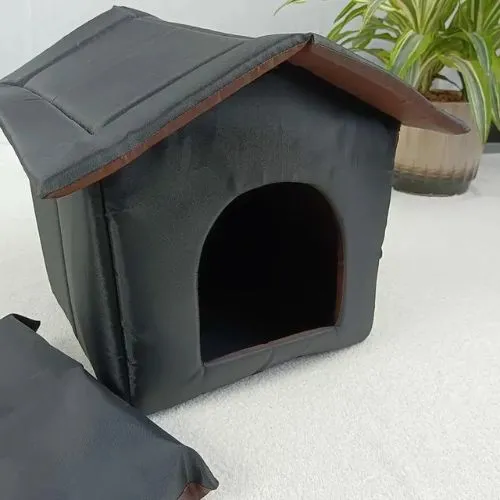 niche pour chat extérieur noire