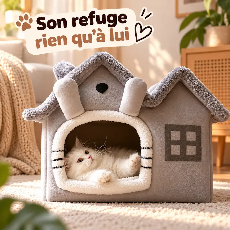 Maison en peluche pour chat - Abri chaleureux | CozyHome